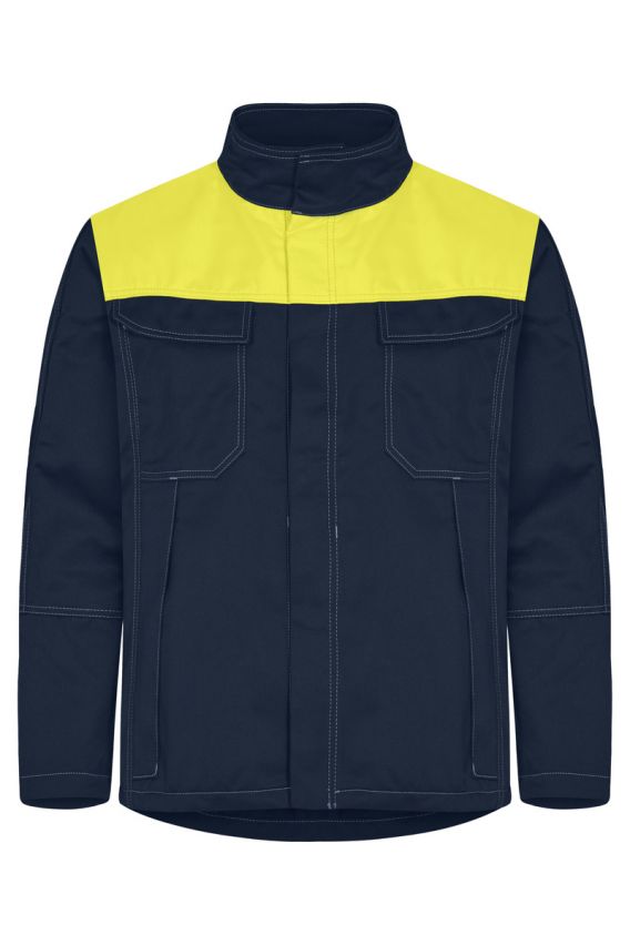 Caçadora Tranemo Apex 663083 inherentment ignífuga amb doble jou per aconseguir una protecció addicional contra la calor. La jaqueta està feta d'un setí fort i flexible per al treball amb zinc i productes químics