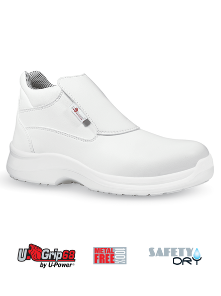 Bota de microfibra blanca U-Power Shine T.41, puntera no metàl·lica, S2 SRC